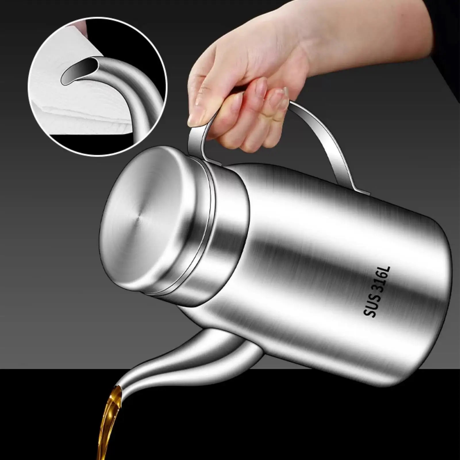stainless steel insect-proof and leak-proof oil control pot mouth oil bottle sesame oil small vinegar bottle pot Filter Mesh