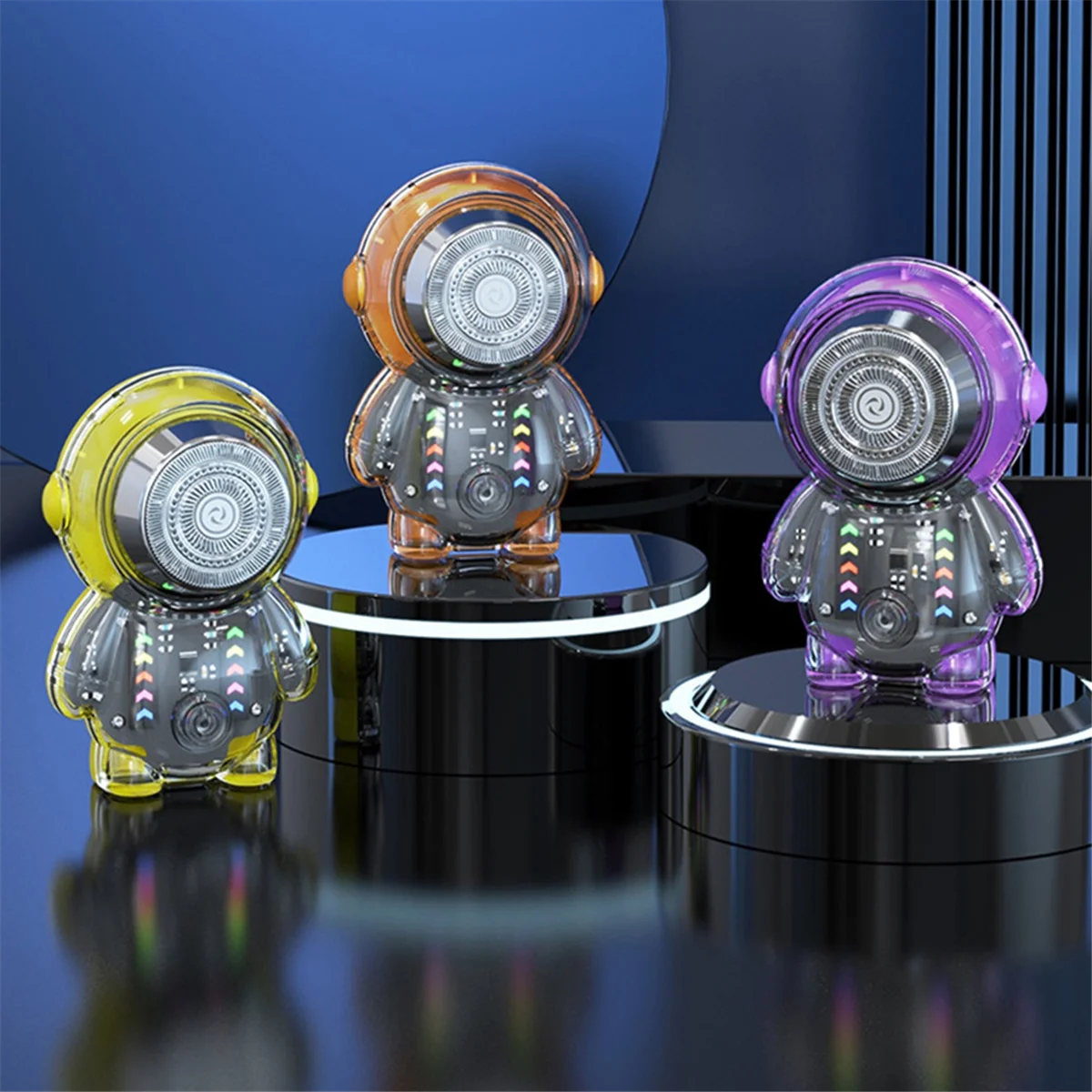 AstronsomElectric-Rasoir électrique pour homme avec lumière RVB, portable, USB, mini rasoir de voyage B