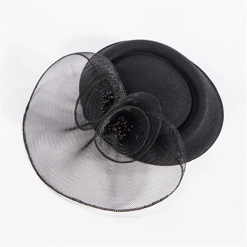 Noble Stewardess Prom Banquet Headdress Hair Accessories Bride Bridesmaid Top Hat Formal Occasions Lady Style Mesh Cap LM3