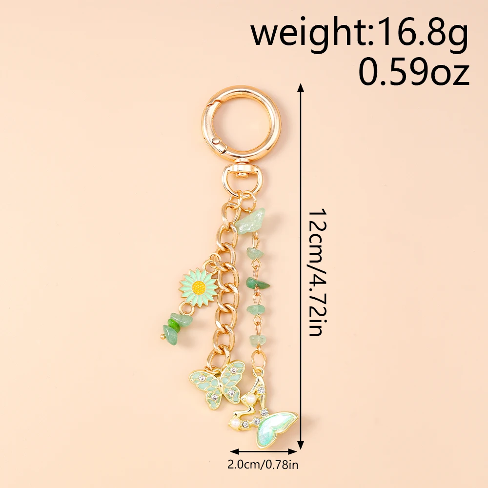 Aihua Niedlicher schicker Schmetterlings-Schlüsselanhänger, Y2K-Kristall-Schmetterlings-Schlüsselanhänger für Frauen und Mädchen, Handtaschen-Anhänger, Schmuckstücke, Schmuck, Geschenke – Detail 5