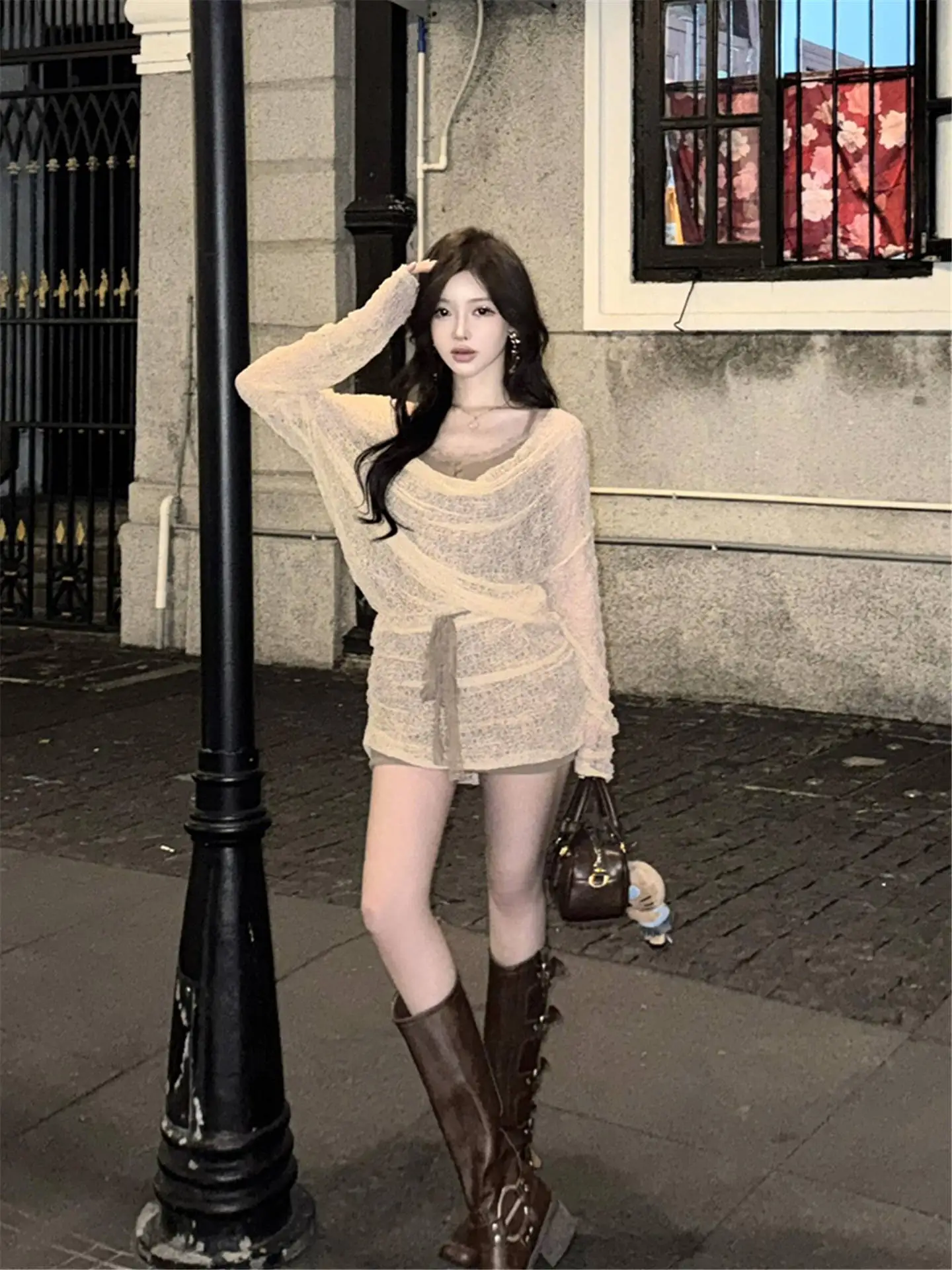 Abiti Abito da donna Jirai Kei Autunno Chiffon Applique Floreale A strati Pieghe Estetica Ditsy Princess Dolce Artistic Weekend Fit