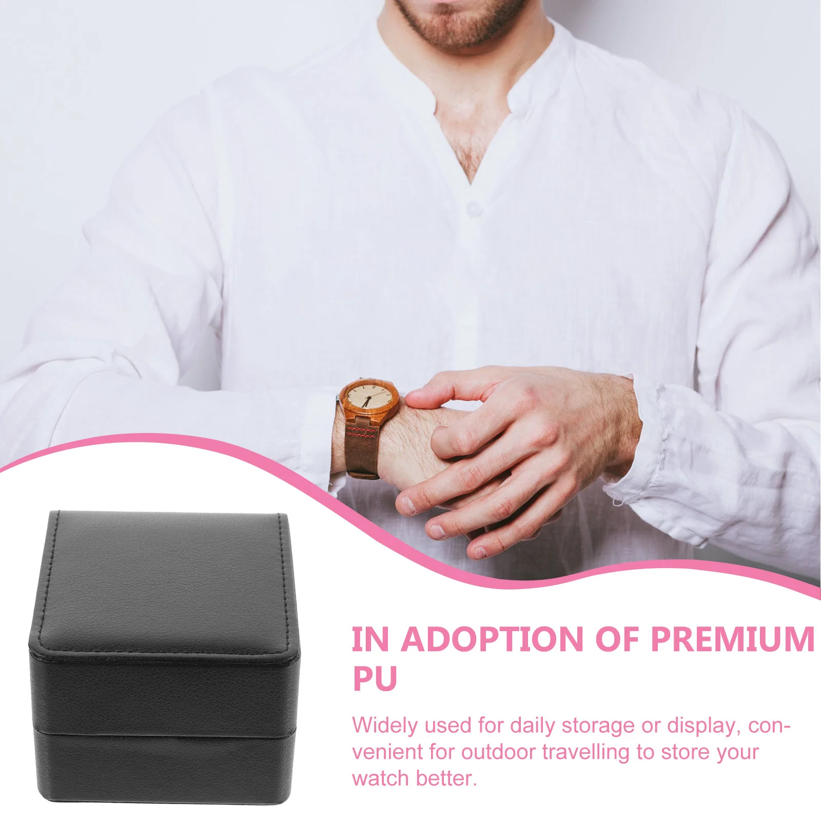 

Watch Storage Box Single PU Watch Case for Men Travel Jewelry Organizer Display Gift Packaging Holder Showcase Box