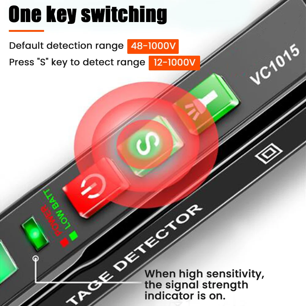 Oauee AC1010 Интеллектуальная бесконтактная ручка-мультиметр Сигнализация Тестер переменного напряжения Детектор Измеритель тока Электрический датчик Тестовый карандаш