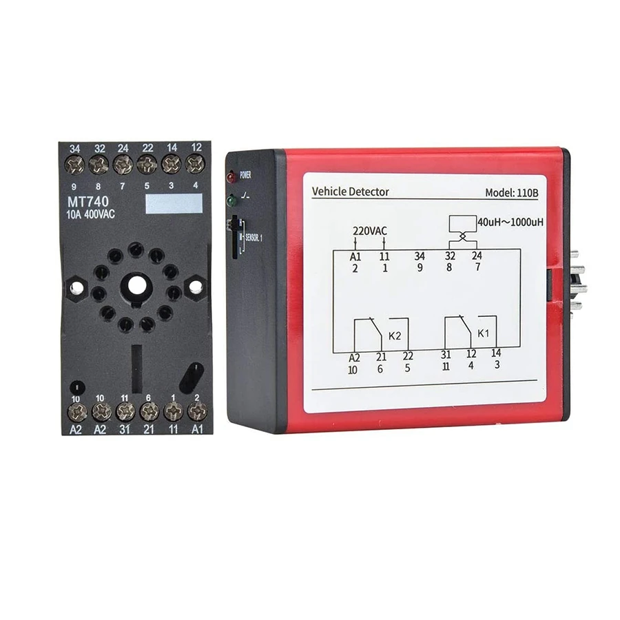 B24B 110B Fahrzeug Detektor AC220V Einkanal Induktive Fahrzeug Schleife Detektor Für Auto Parkplatz Access Control