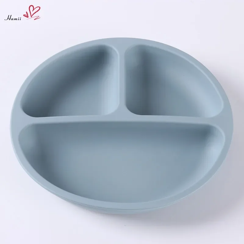 Baby Silicone Dining Plate Kids Feeding Plate Sucker Bowl Solid Smile Face Children Dishes Toddler Training Tableware BPA Free