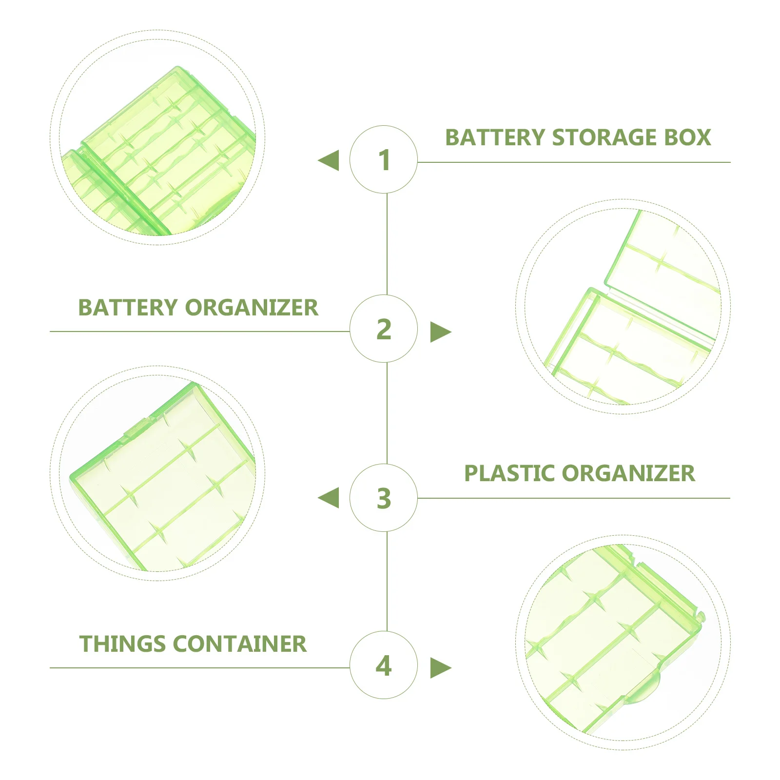 

30pcs Storage Box Transparent Plastic Organizer For Aa Aaa Batteries Lightweight Durable Container Small Accessories
