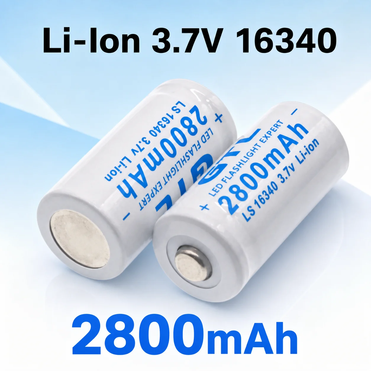 2800mAh 3.7V 16340 Rechargeable Li-ion Battery RCR123A ICR16340 for Safety Camera with L70 Plus Charger
