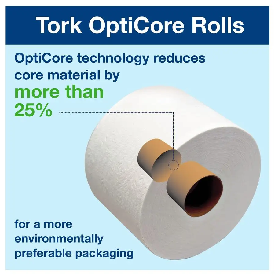 OptiCore Midsize Toilet Paper Roll White T11, Premium, 2ply, 36 x 800 sheets, 106390