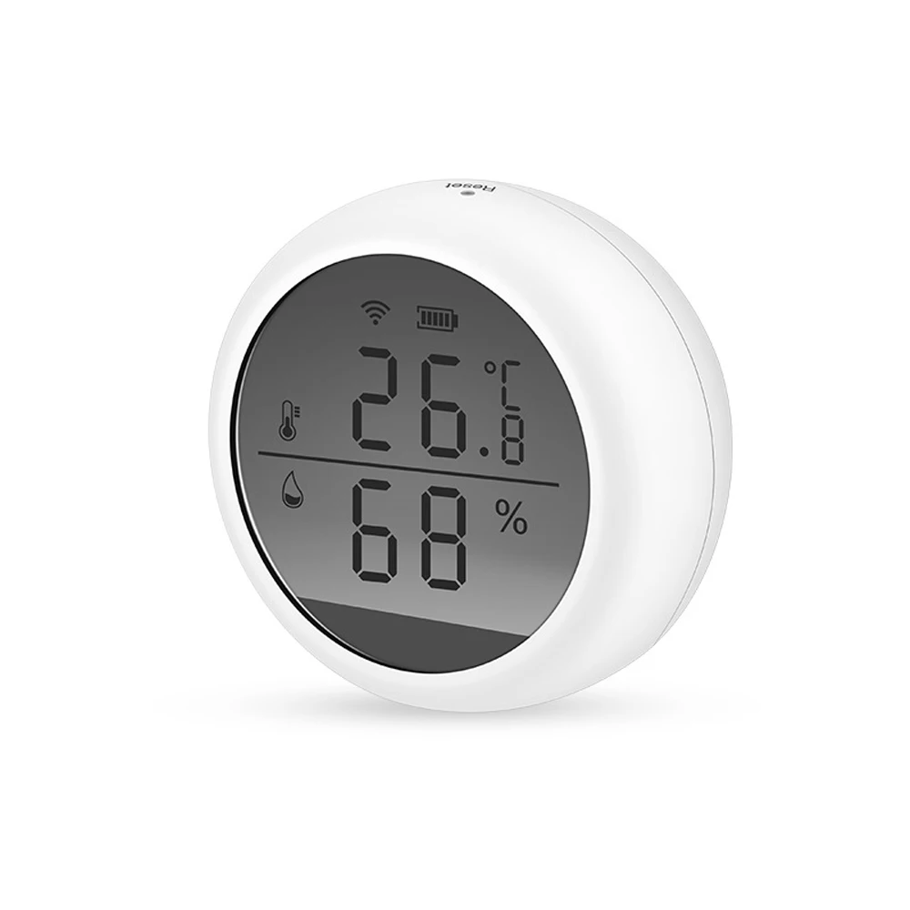 

Smart WiFi Temperature Humidity Monitor LCD Screen Digital Display Round Hygrometer Temperature Gauge -10°C-55°C