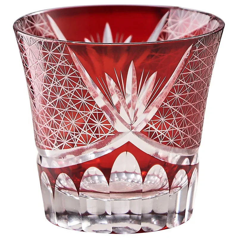 

Japanese-style Edo crystal glass wine glass whisky cup hand-carved glass gift box