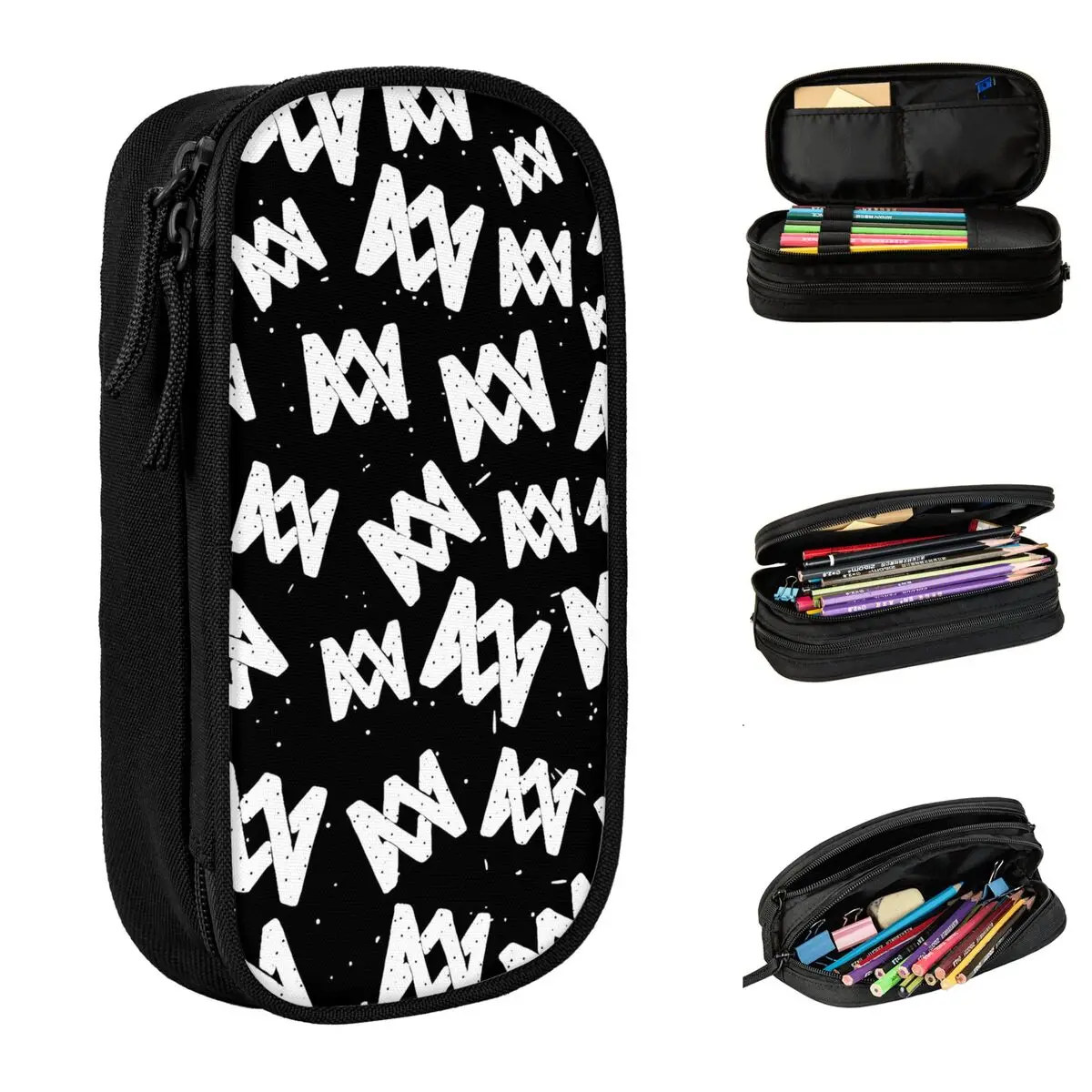 クールなペンケース マーカスとマルティヌス ツインボーイズ ペンボックス MM シンガー スクール ペンケース 子供用 二層 グラフィック スクール用品