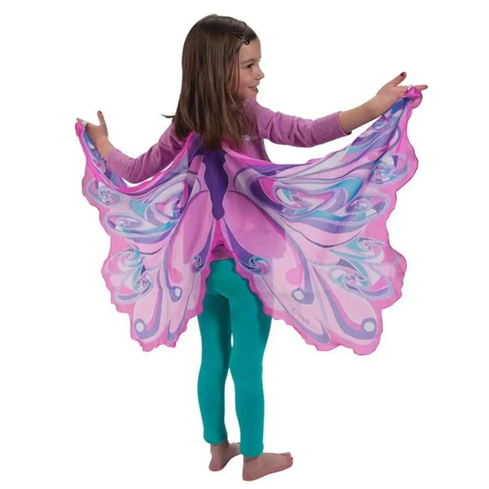 Fashion Chiffon Butterfly Wings Cape Mask Cosplay Elf Angel Wings Cloak Stage Costumes Performance Butterfly Costume Kids