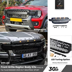 Raptor Front Grille For FORD RANGER 2022-2024 T9 MK4 PX4 High Version XLT WILDTRAK SPORT Grille with Led Light Auto Accessoris