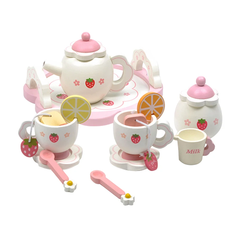 

White tea set set set with cups, teapots, sugar jars, trays, plates, spoons, milk cups, and other simulated home toys