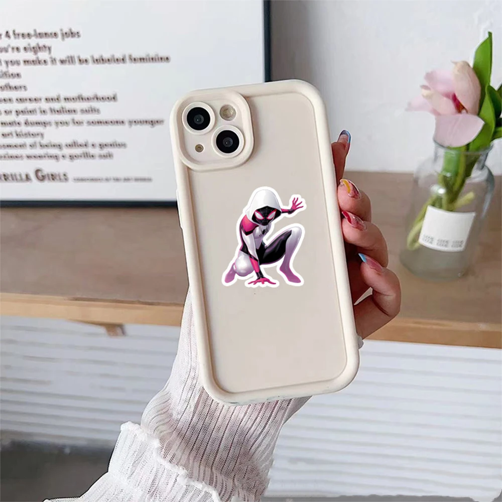 10/30/50pcs Disney Cartoon SpiderMan Gwen Stickers Across The Spider-Verse Graffiti DIY Phone Skateboard Bike Decals Kids Toys