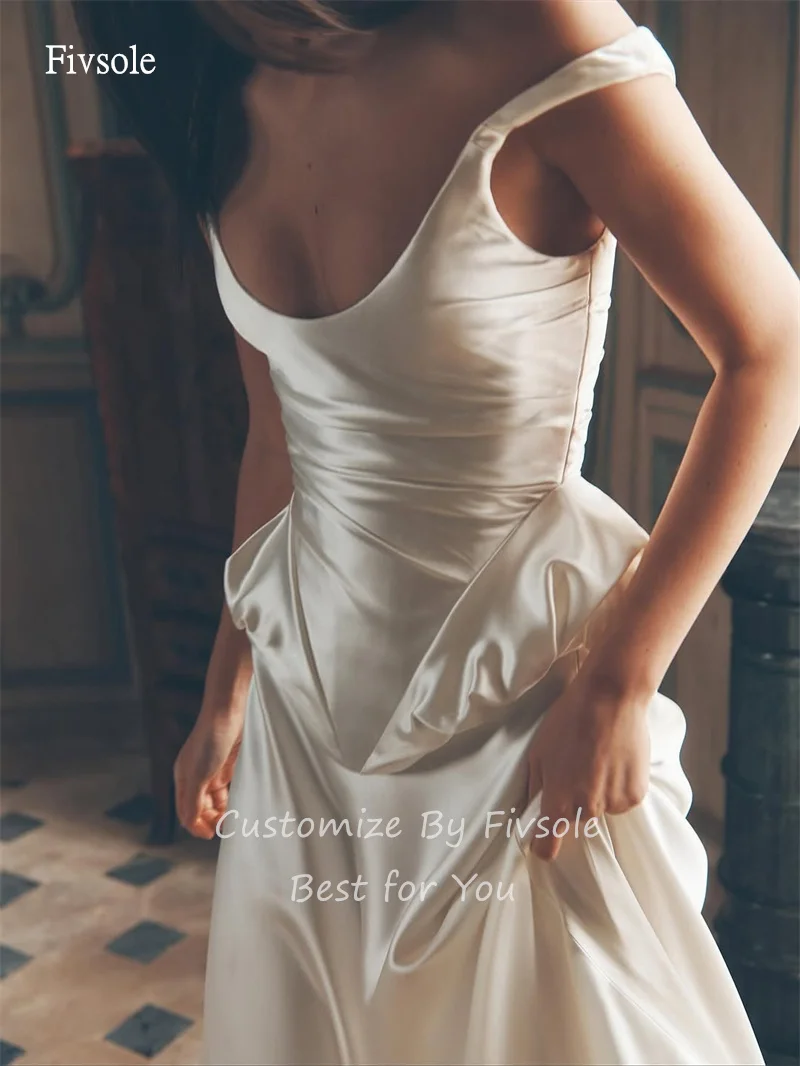 Fivsole Elegant Off The Shoulder Mermaid Wedding Dress Backless Bride Gowns Floor Length Wedding Dress robe de mariée Customized
