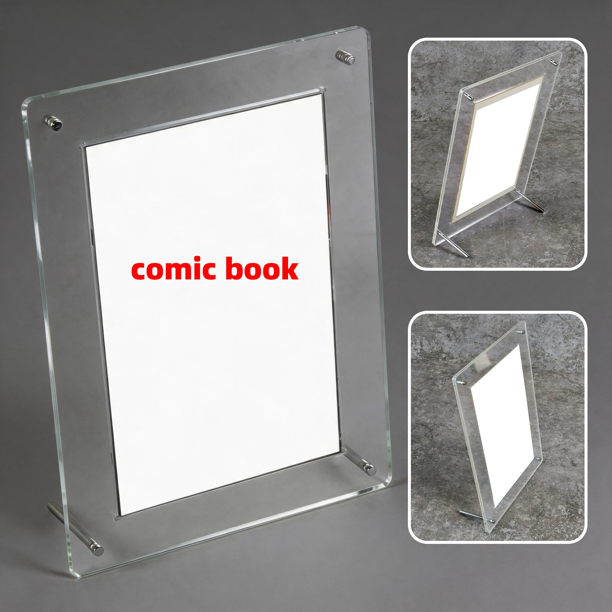 Estuche rígido protector para almacenamiento de cómics, con soporte de exhibición de sobremesa para cómics americanos de Marvel y DC.