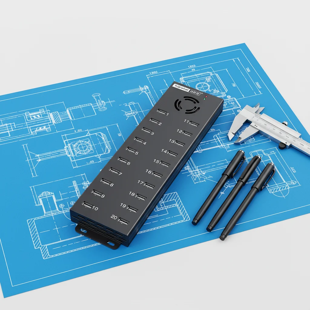 

Sipolar A-805P 20 Port Usb 2.0 Hub Charging Cart for Tablet Laptop Docking Station