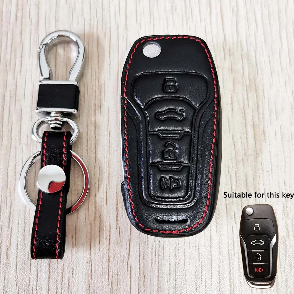 Leather Car Key Cover Case for Ford Focus Mustang Explorer Eske Mercury Mountaineer Escape for Lincoln Navigator Key Fob