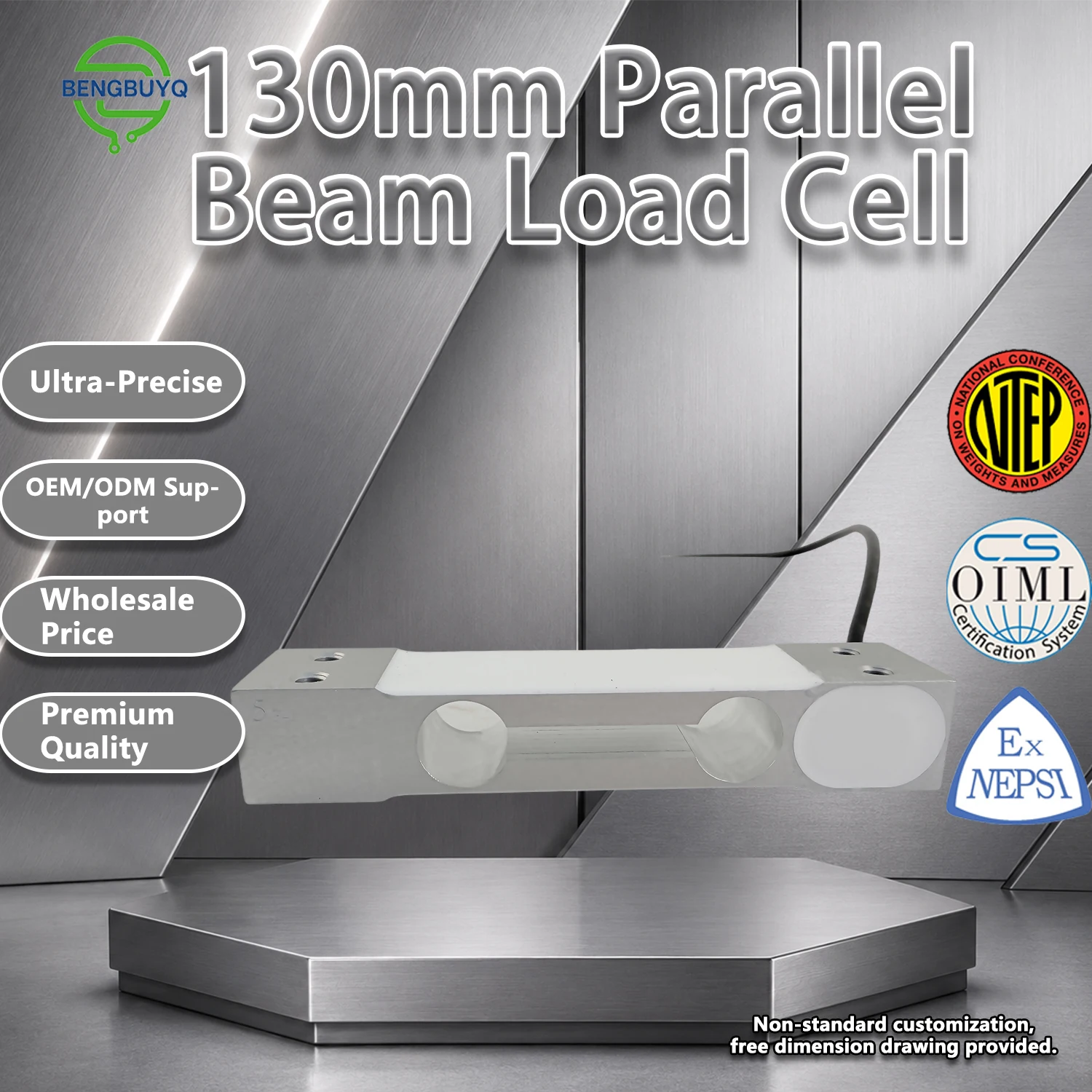 Single Point Load Cell 3kg-100kg, Aluminum Alloy Parallel Beam Weight Sensor, High Sensitivity for Electronic Scales and Industr