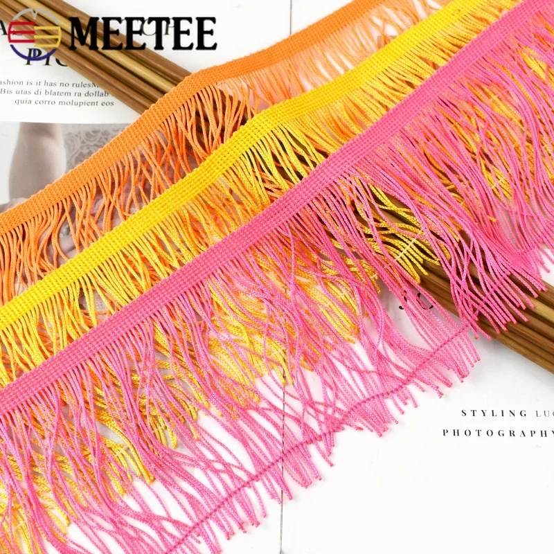 10M 10-30cm Meetee Fringe Tassels Frindged Bags Decorative Trimmings Fringes for Curtains Clothes Lace Ribbon Fabric Accessories