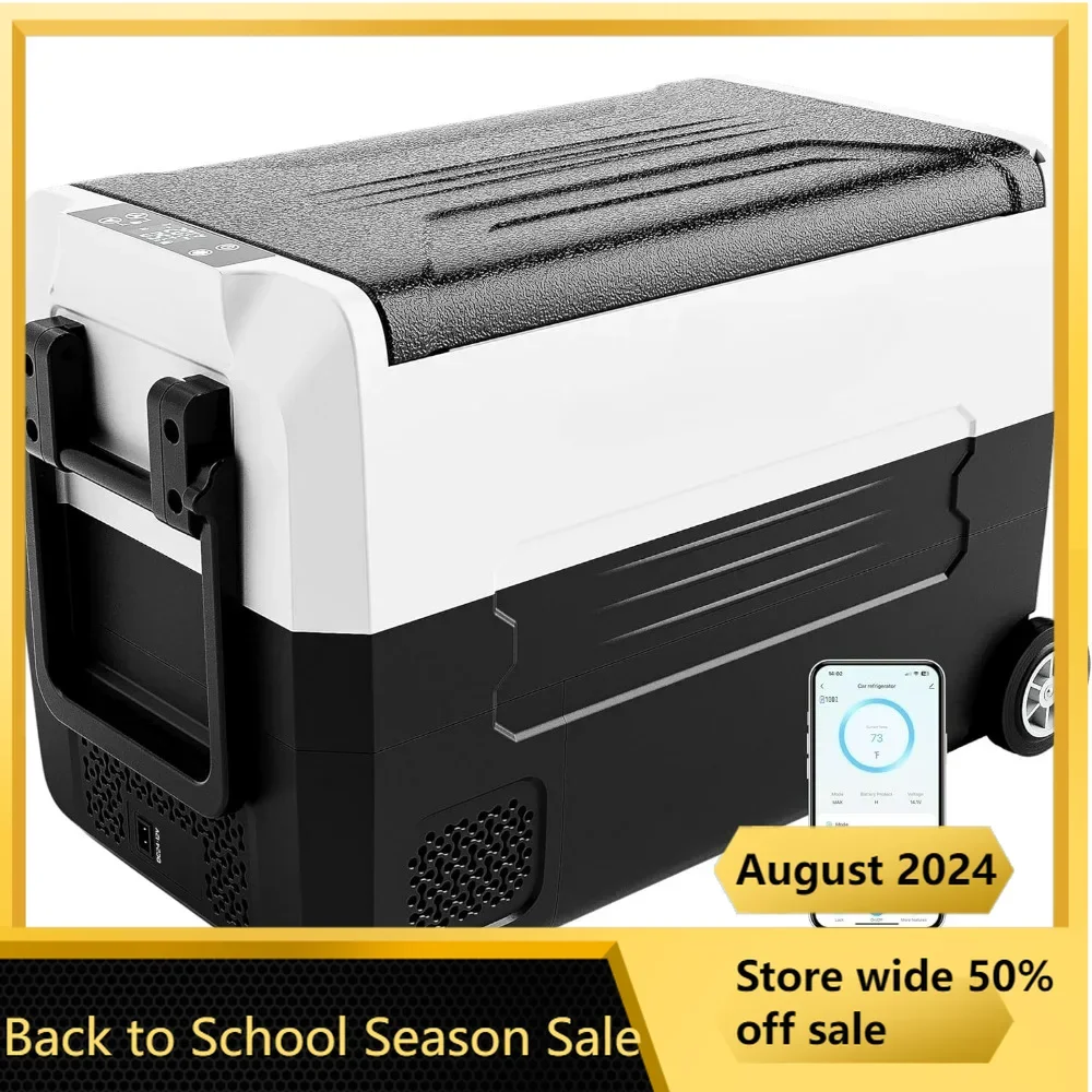 

12 Volt 48 Quart Portable Freezer Electric Cooler Car Refrigerator with Dual Zone, Touch Control, Energy Efficient