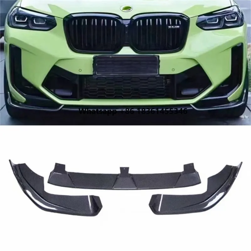 

For X3M X4M 2020 2021 2022 2023 2024 ReaI Carbon Fiber Front Bumper Lip Spoiler Kit