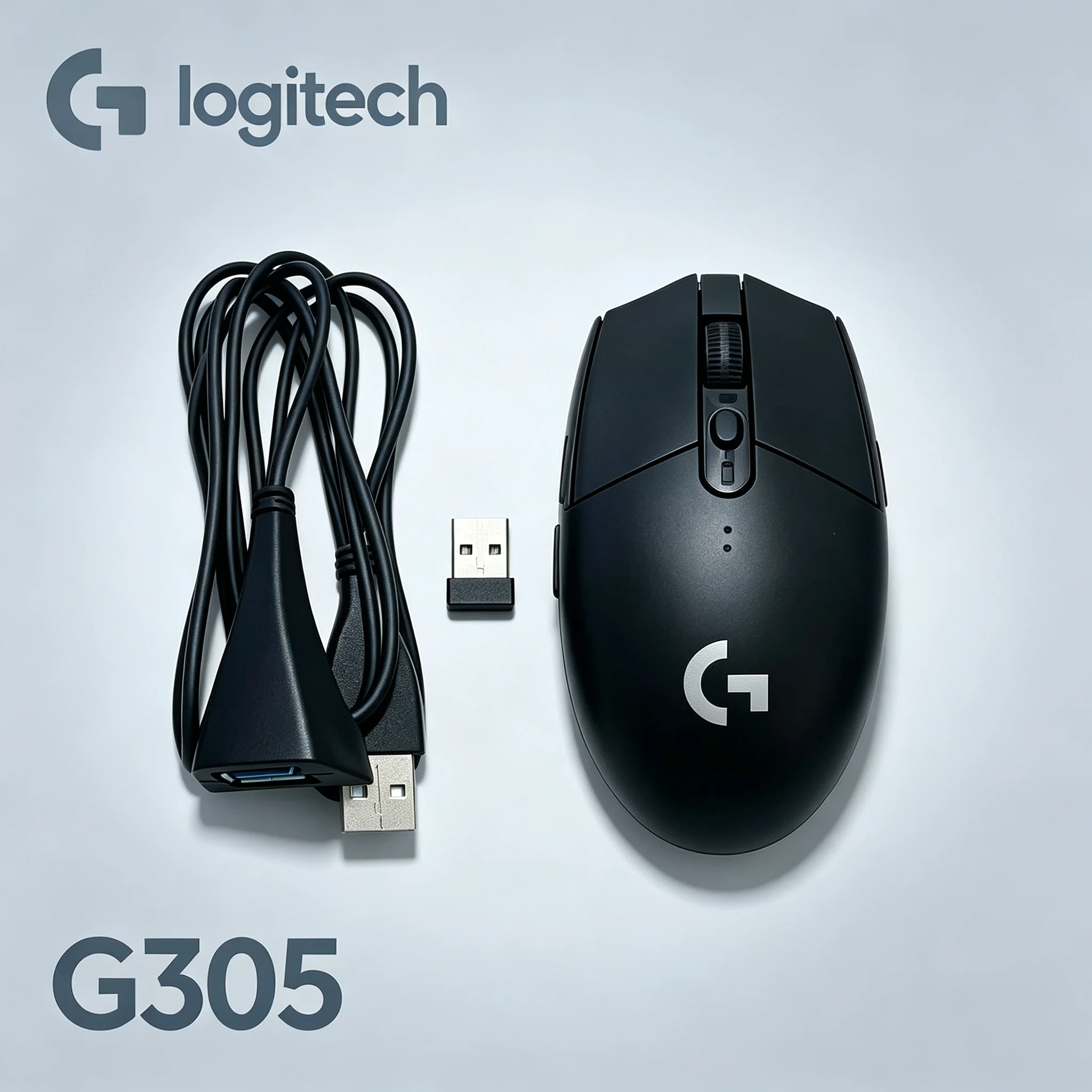 Logitech G305 Wireless Gaming Mouse Bundled With Transfer Adapter Cable Durable Ergonomic Mice For Gamer Office Home Entertainme