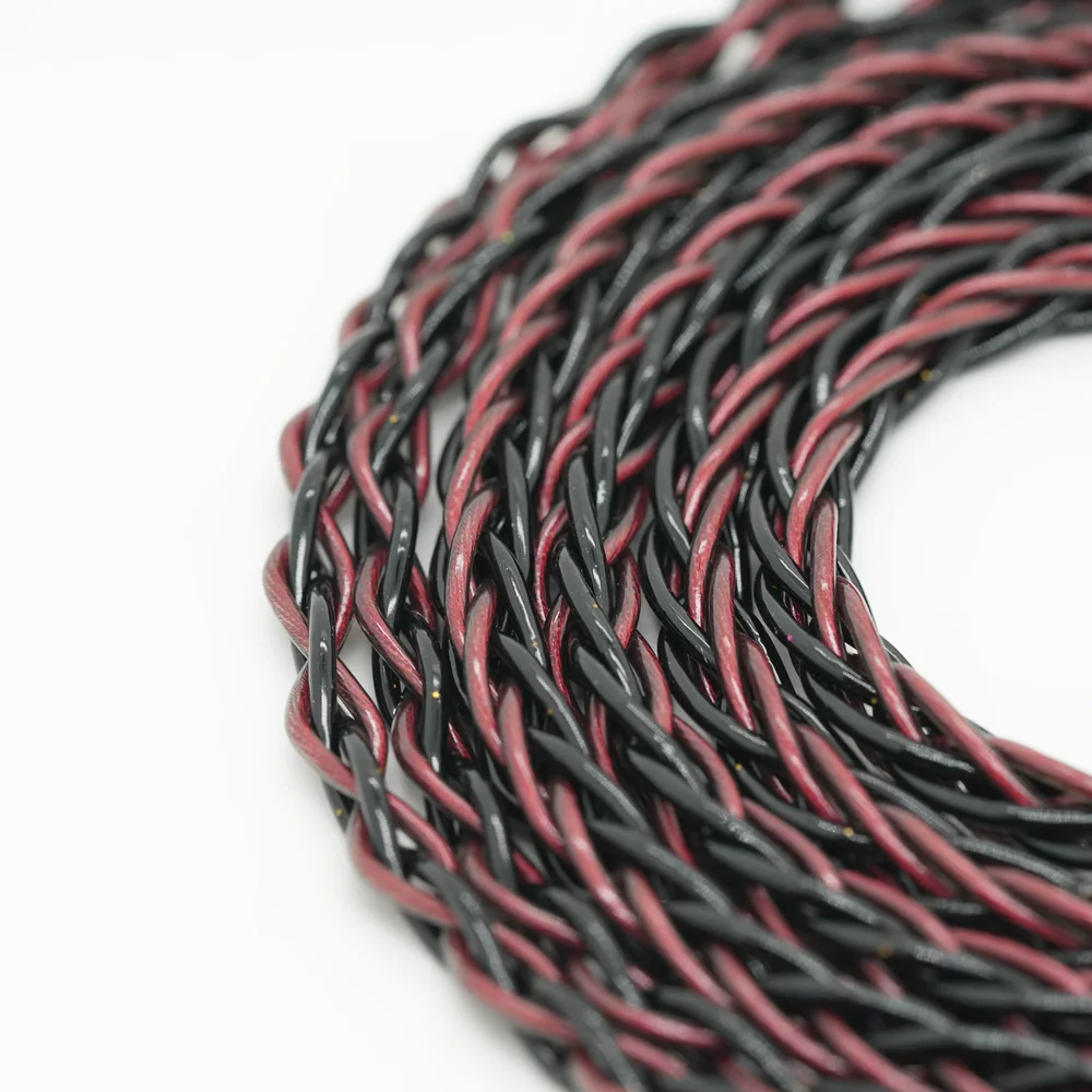 XINHS Y21 8-core Red Black Ancient River Copper Five Element Hybrid Earphones HIFI Upgrade Cable，0.78 2pin/HD650/IE900/KZ-QDC