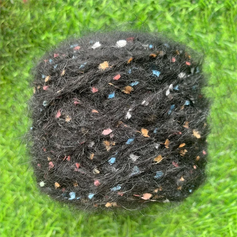 50g Mohair Pailletten garn bunte dicke weiche Plüsch Pailletten Woll faden für DIY Hands trick pullover Schal Hut gehäkelte Linie – Detail 13