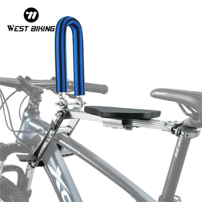 

WEST BIKING Foldable Child Bicycle Seat Mat MTB Road Bike Seat Kids Safety Chair With Armrest Bar Pedal Cycling Acccessories