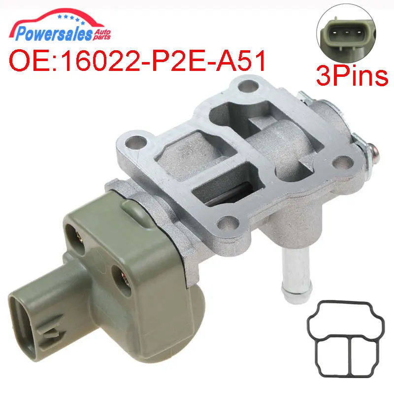 New Idle Air Control Valve For Honda Civic CX DX LX With PC Gasket Perfect Match 16022-P2E-A51 16022P2EA51