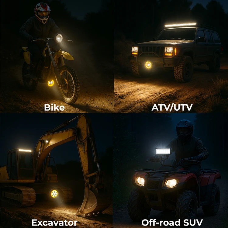 Brand New 19W 9-60V White Yellow LED Car Work Light Modified Fog Lights 2 Years Warranty Aluminum Other Car Light Accessories