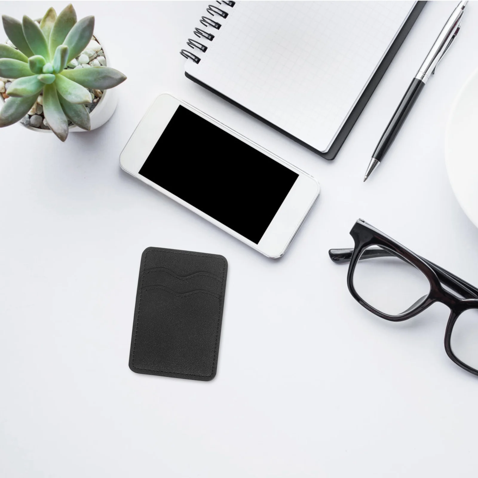 

Phone Card Holder Fake Wallet Stick on Back Phone Credit Id Business Card Case Dual Slots Easy Install