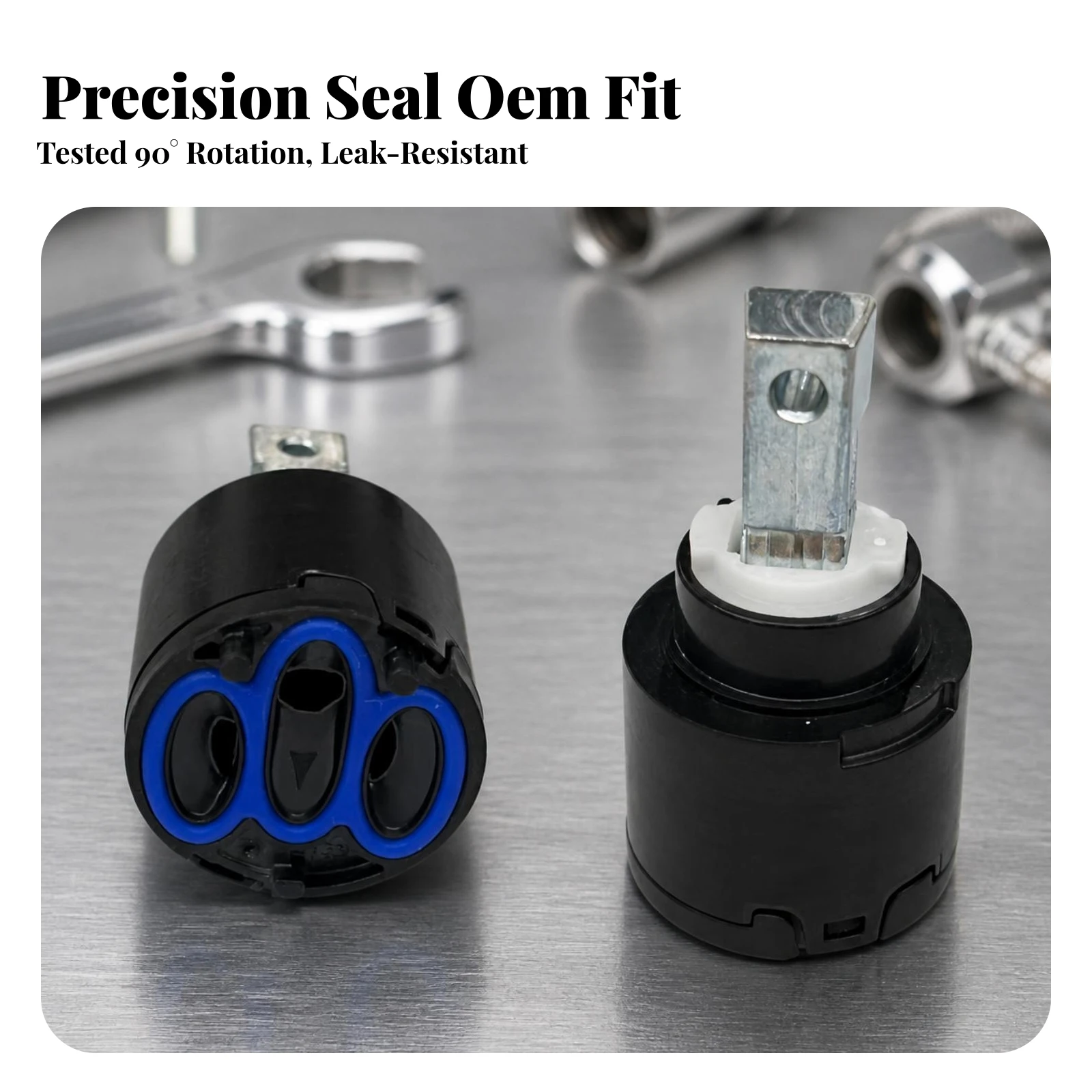 DET-730 Replacement Cartridge 90-Degree Rotation 35mm Faucet Cartridge Hardware Leak-Leak-Proof-Leak-Proof Smooth Water Stream