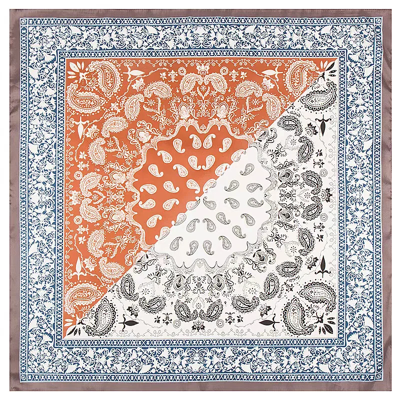 

New Vintage Paisley Print Scarf Belt Women 90cm Korean Wrap Skirt Bandeau Bohemian Square Bandana Hijab Layering Bustier Sash