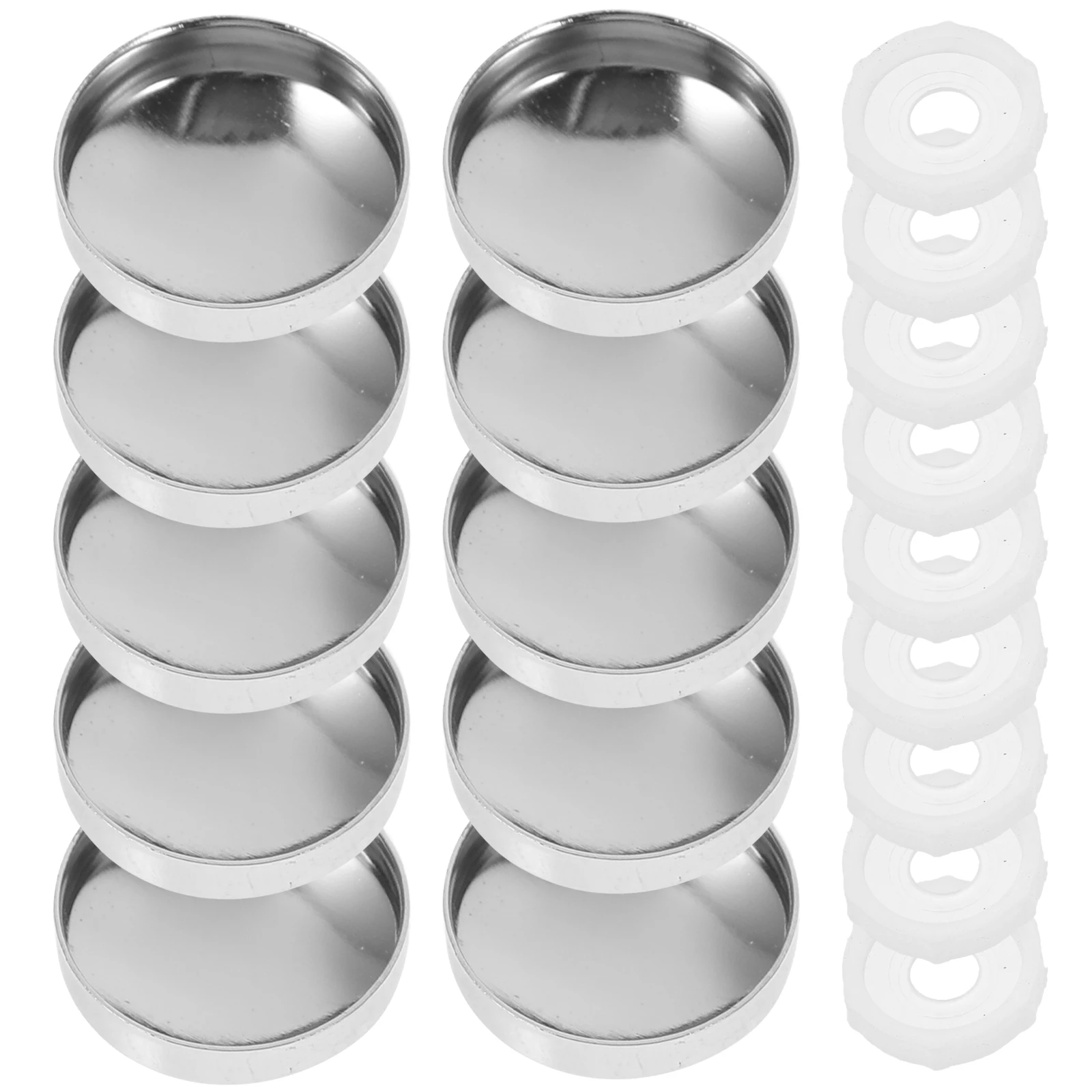 

100 Pcs Decorative Mirror Nails Screw Caps Flat Head Iron White Glue Durable Coverings Photo Wall Nails Hardware