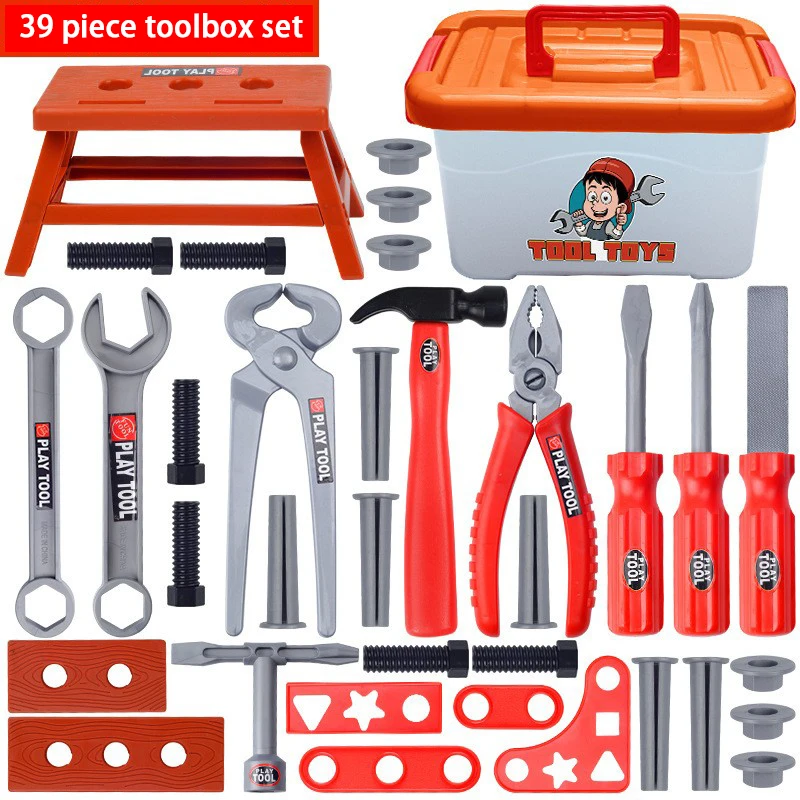 Pretend Play Toy Simulation Repair Tools Set para crianças, furadeira elétrica, chave de fenda, caixa de ferramentas DIY, brinquedos educativos