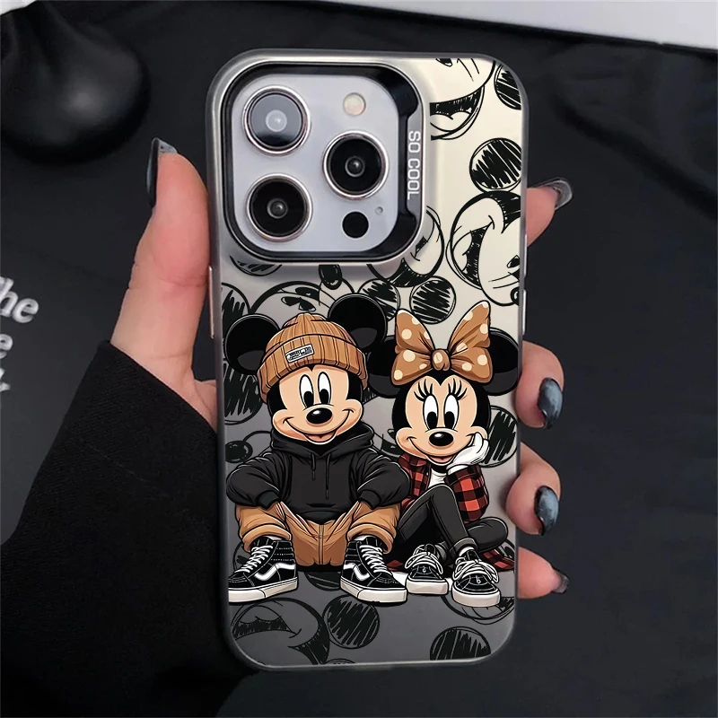 Fashion Disney Mickey Minnie Case For Xiaomi Redmi Note 11 12 13 14 Pro Plus 15C 14C 13C 12 12C A5 A3 Electroplated Hard Cover