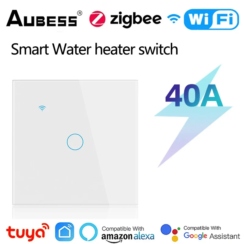 Tuya EU WiFi/Zigbee Smart Boiler Boiler Schakelaar 40A 8000W Smart Life Control Schakelaar Werkt met Alexa Google Thuis