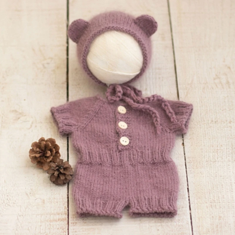 Newborn Romper with Hat Unique Newborn Bear Clothing Set Newborn Bear Attire for Captivating Baby Portraits