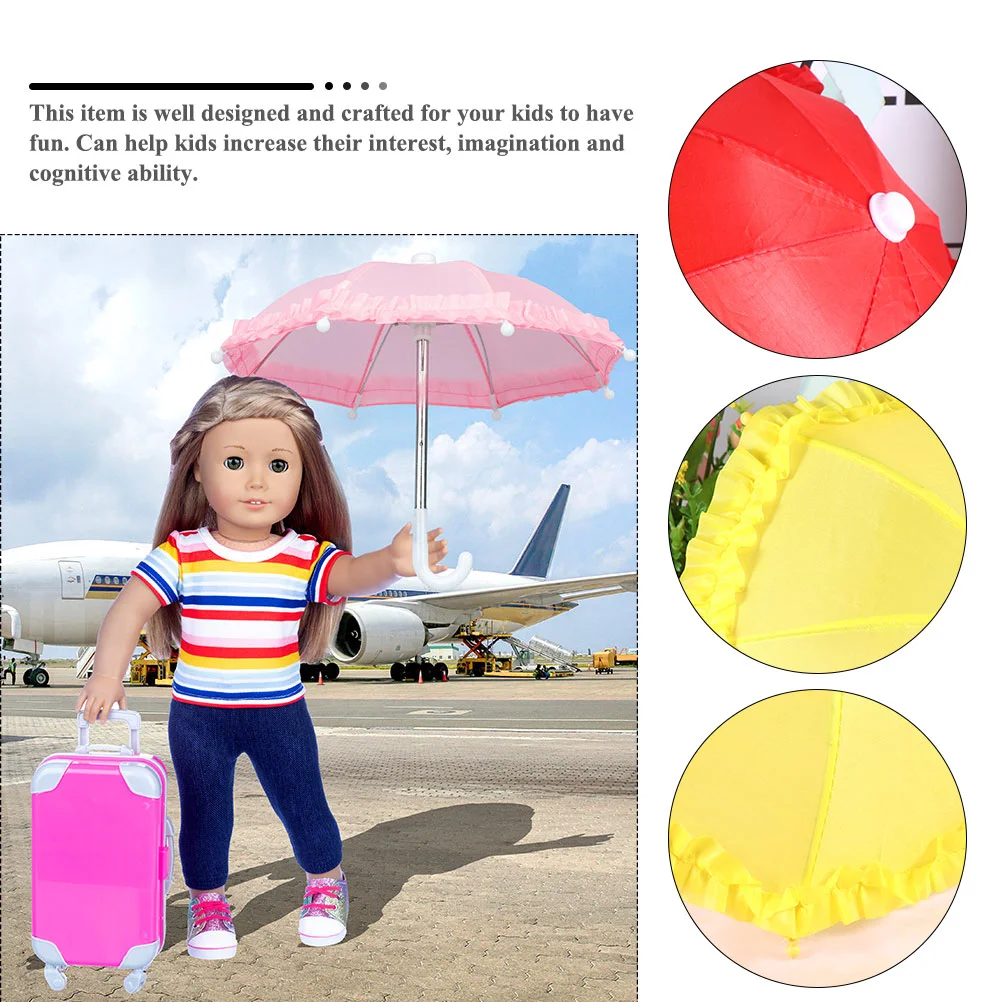 4 Pcs Mini Umbrella Bride Travel Toy Tiny 2800X2800X2250CM Plastic Kids Props Decor