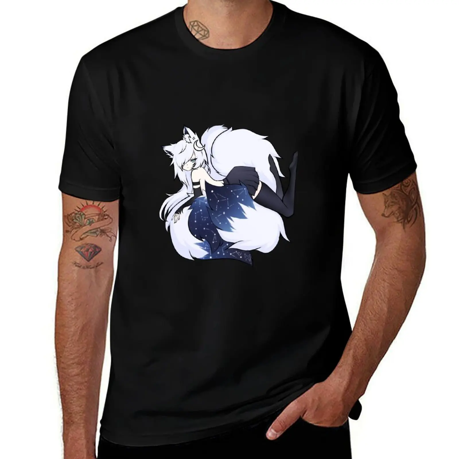 

Starlight Tails - MysticLight The Starlight Kitsune T-Shirt cotton t shirt man T-Shirt