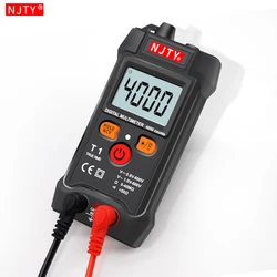 NJTY Professional Digital Multimeter Mini Auto Range Smart Multimetro 4000 Counts AC/DC Voltage Meter Resistance Tester