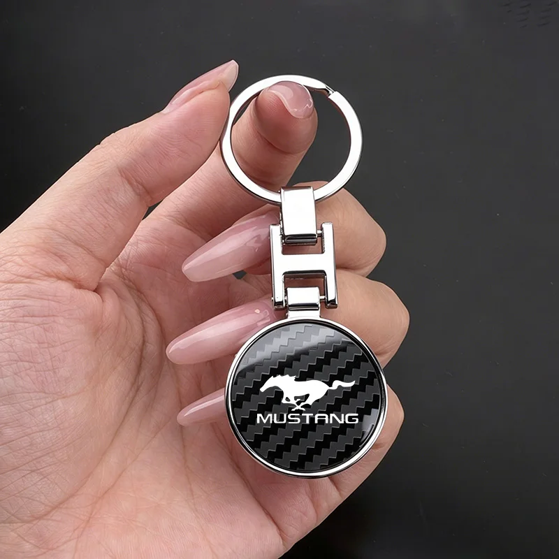 

1PC Fashion Metal Car Keychain Badge Emblem For Ford Mustang Ranger Focus Kuga Mondeo Fusion Esco Auto Key Ring Accessories New