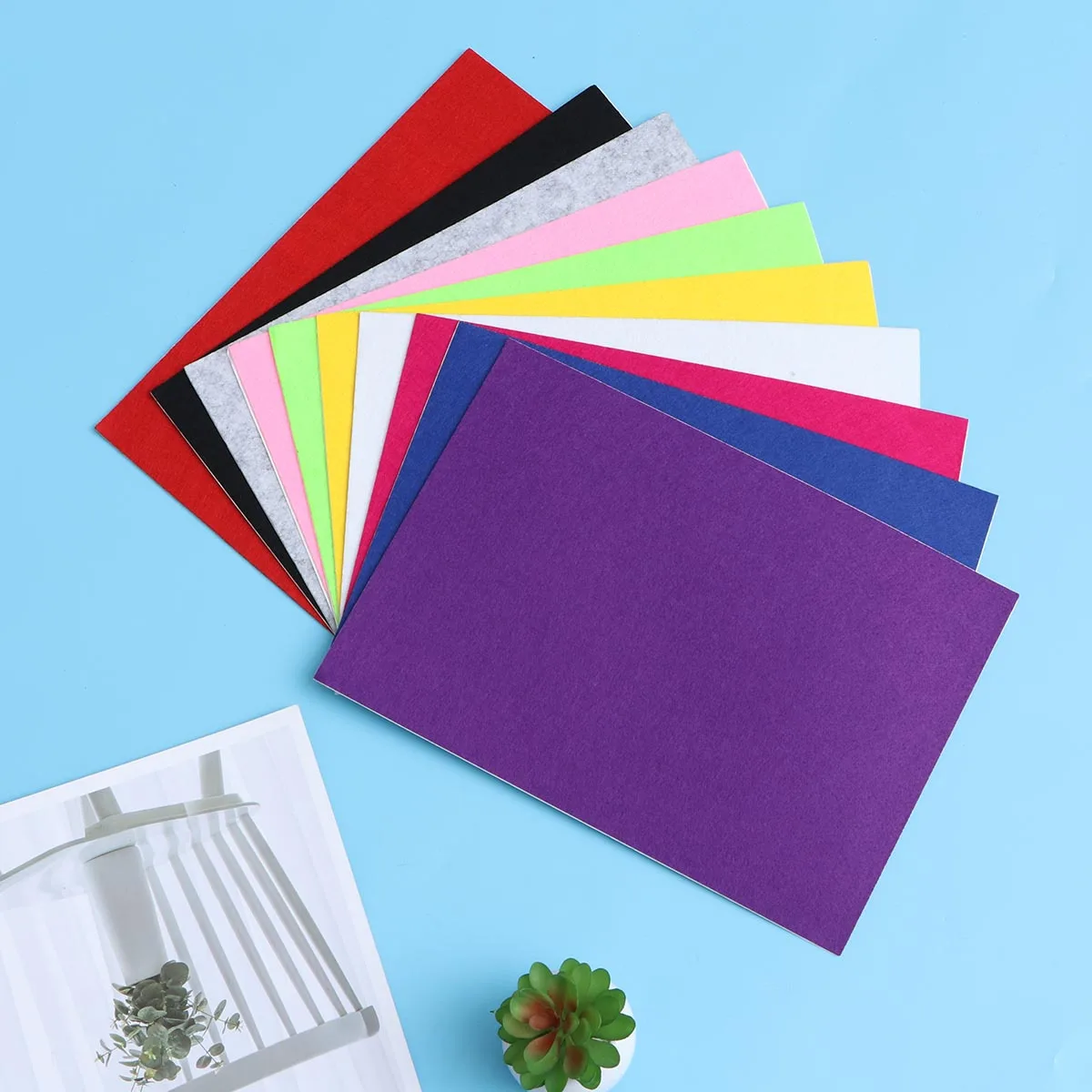 

15 pcs Colored Felt Sheets Self-Adhesive Craft Fabric For Diy Art Holiday Decor Kindergarten Projects Mixed Colors Manual