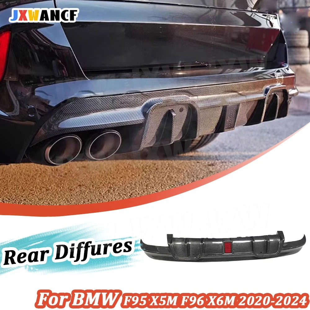 

JXWANCF Dry Carbon Fiber Car Rear Lip Diffuser Spoiler Rear Bumper Extension M Stlye FRP for BMW F95 X5M F96 X6M 2020-2024