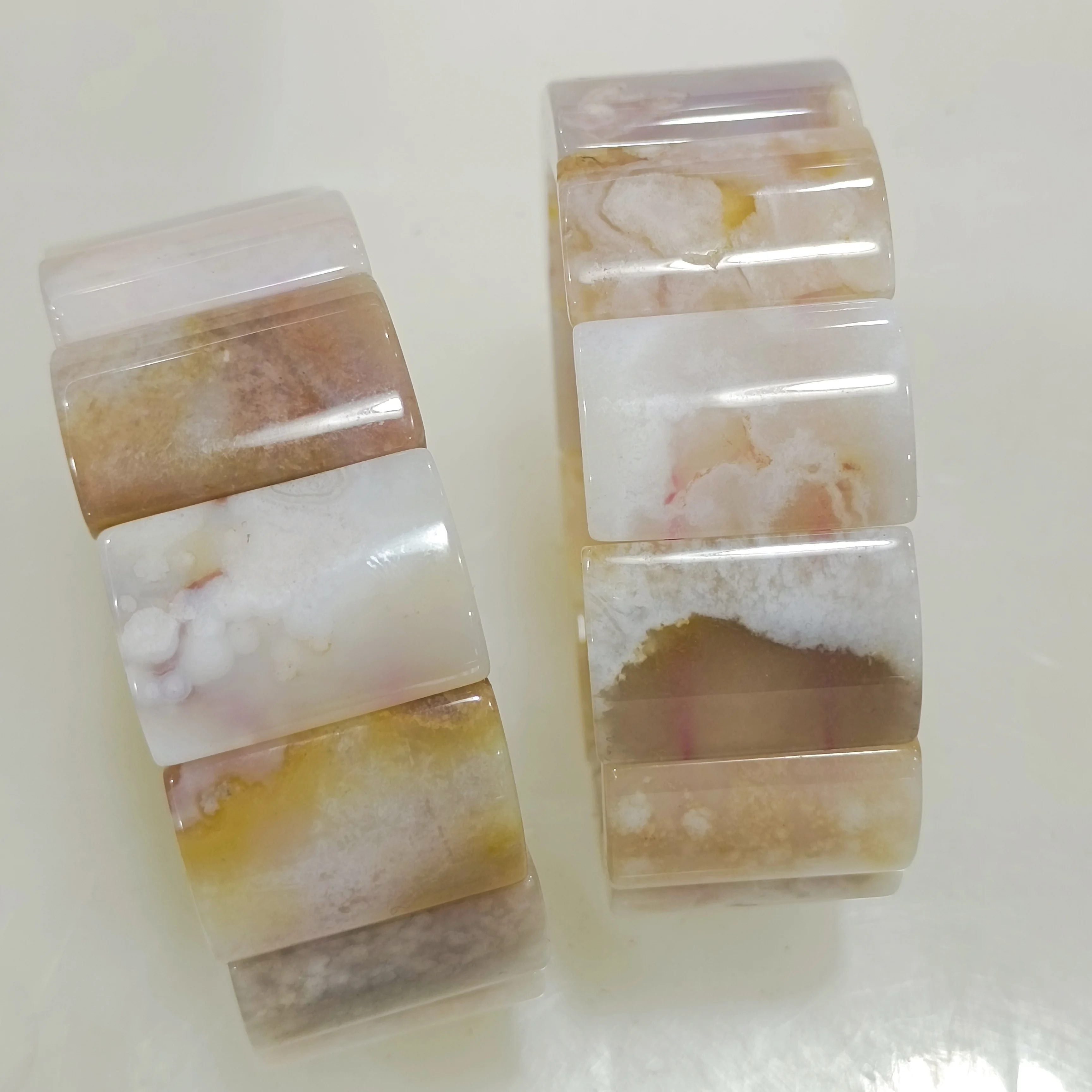 3cm 1pc Natural crystals Cherry Blossom Agates Sakura Stone healing reiki Gems hand square Jewelry Bracelet gifts decoration