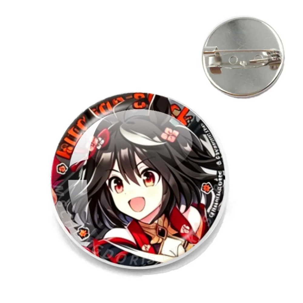 Uma Musume Pretty Derby Pins 20MM/25MM Cute Cartoon Pin Badge Handmade Metal Glass  Cabochon Brooch Backpack Charm Jewelry Gift