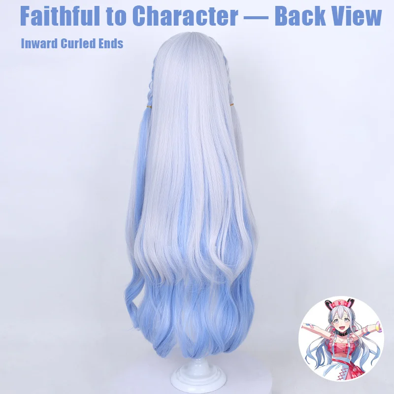 Anime BanG Dream Miyanaga Nonoka Cosplay Wig Scalp Top Color Blocked Long Hair For Halloween Comicon Party Adult Women Men
